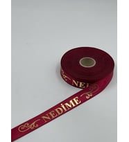 Nedime Baskılı Kol Kurdelesi - Kırmızı - 50 METRE