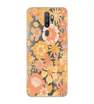 Oppo A5 2020 / A9 2020 Uyumlu Çiçek Desenli Şeffaf Telefon Kılıfı