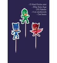Pj Mask Kürdan Süsü Kağıt Figür Objeler