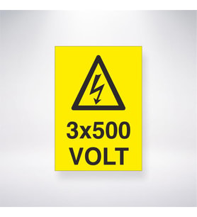 3x500 Volt 21x28 Arkası Yapışkanlı Levha