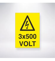 3x500 Volt 21x28 Arkası Yapışkanlı Levha