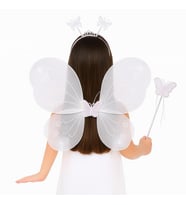 Nessiworld Beyaz Kız Seti – 50 cm Kanadı, Taç ve Asa