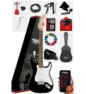 Midex RPH-30WB Gül Klavye Strat Kasa SSS Elektro Gitar Seti