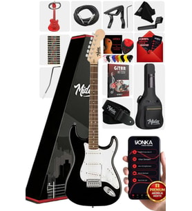 Midex RPH-30WB Gül Klavye Strat Kasa SSS Elektro Gitar Seti