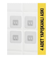 Şeffaf 4lü Yapışkanlı Askı Seti Banyo Mutfak Rafı