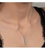 SWAROVSKİ TAŞLI YEDİ TAŞ 925 AYAR GÜMÜŞ KOLYE