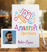 Ana Sınıfı Öğretmenlerine Özel Defter Kalem & Fotoğraflı İnstagram Çerçeve Hediye Seti