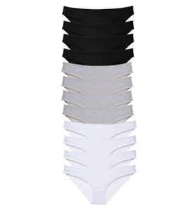 Mulvxbrf Brf02 12 Adet Süper Eko Set Likralı Kadın Slip Külot Siyah Gri Beyaz (Mulvix)