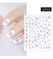 Adanil Buz Kristalleri Kar Taneleri ve Çizgili Sticker J0-1212