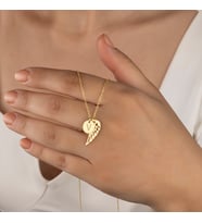Kişiye Özel 925 Ayar Gümüş Melek Kanadı Harf Charm Kolye