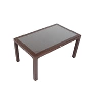 Mandella 90x150 Elit Rattan Masa (Camlı) KAHVERENGİ