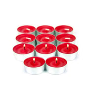 11 gram 100'lü Uzun Yanma Tealight Mum Beyaz 3,8 Cm 100'lü Paket Kokusuz Söz Nişan Kına Buhardanlık (Kırmızı)