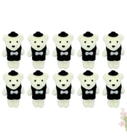 Minik Ayıcık Süs, 11cm x 6cm - Siyah - 10 Adet (STD)