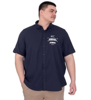 Mode XL Büyük Beden Erkek Gabardin Gömlek Everyday Essentials U25602 Lacivert