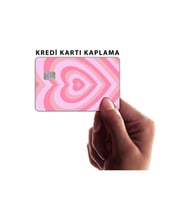 Pembe Kalp Kart Kaplama Sticker