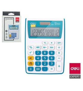 DELİ 1122 MASA ÜSTÜ HESAP MAKİNESİ 12 HANE MAVİ