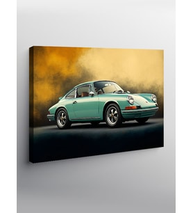 Kanvas Tablo Mavi Klasik Porsche Araba