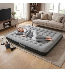 Bestway Ultra King 3 Kişilik Şişme Yatak ve Elektrikli Pompa 203x183x22cm 671HC BW147