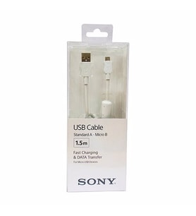 SONY CP-AB150 Hızlı Şarj Micro Usb Data ve Şarj Kablosu Beyaz