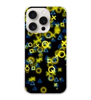 PrintiFy Apple iPhone 15 Pro Uyumlu Semboller Tasarımlı Slim Fit Şeffaf Silikon Kılıf