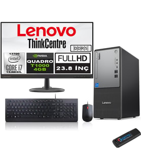 Lenovo Thinkcentre Neo 50T Gen5 Intel Core I7 13700 64GB Ddr5 2tb SSD 23.8 Inç Monitör Windows 11 Pro Quadro T1000 10002412UB000LTRW24+ZETTA Flash Bellek