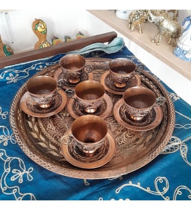 Bakır Tepsili Fincan Takımı