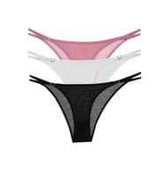 Vanilya Secret İpli Külot 3'Lü Paket (Siyah Beyaz)