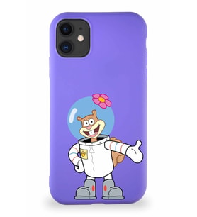 Apple iPhone 11 Soft Premier Kapak Sandy Tasarımlı Silikon Kılıf - Mor (Şeffaf)