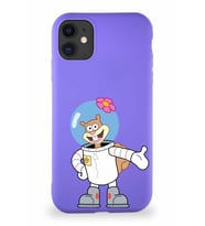Apple iPhone 11 Soft Premier Kapak Sandy Tasarımlı Silikon Kılıf - Mor (Şeffaf)