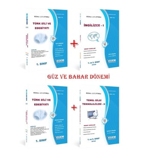 Egem Yayınları Aöf Türk Dili Ve Edebiyatı 1 Sınıf Güz Ve Bahar Dönemi Konu Anlatımlı Soru Bankası Ful Set (Çok Renkli)
