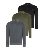 ÜÇLÜ SET V4007 DEWBERRY ERKEK SWEATSHIRT-SİYAH-ANTRASİT-HAKİ