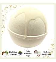 Body Boon Sütlü Köpüklü Banyo Topu 220 gr (Tenis Topu Büyüklüğünde), Nem Topu, Banyo Bombası