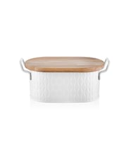 The Mia Prizma Ekmek Saklama Kabı Beyaz 40x22x18 cm PZM0003