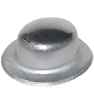 Gümüş Renk Hologramlı Plastik Yuvarlak Melon 27x24 cm