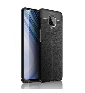 Xiaomi Redmi Note 9 Pro Max Deri Görünümlü Silikon Siyah