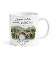 Memleket Köprüsü Temalı Baskılı Kupa Bardak Özel Tasarım Hediye