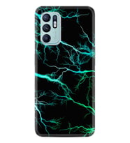 Oppo Reno 6 Kılıf Silikon Desen Özel Seri Green Thunder 1693