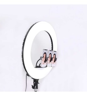 Ring Light Youtuber Tictok Makyaj Işıklı Telefon Tutucu 54cm Foldable + 2.2m Tri (Siyah)
