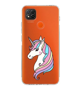 Xiaomi Redmi 10A  Kamera Korumalı Kapak Unicorn Tasarımlı Şeffaf  Kılıf
