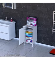 Modilayn SÖKE Küçük Alanlar İçin Mükemmel! 50 x 75 x 32,5 cm’ lik 1 Kapaklı 3 Göz Raflı, Dar banyolarda Bile Size Ekstra Depolama Alanı Sağlar.