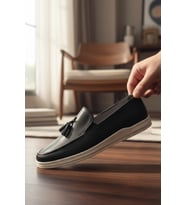 Enoch Hakiki Deri Püskül Detaylı ve Esnek Comfort Tabanlı Erkek Loafer