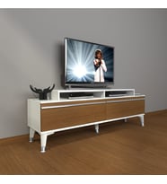 Decoraktiv Ekoflex 4 Mdf Silver Tv Ünitesi Tv Sehpası - Beyaz Ceviz (Beyaz - Ceviz)