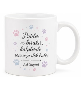 Pati Temalı Kişiye Özel İsimli Baskılı Kupa Bardak Hayvan Sever Hediyesi