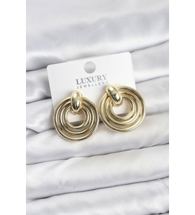 Gold Renk Pirinç Vintage Kadın Küpe 5886 - HPSBYI4907-4975
