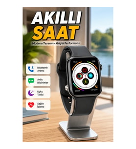 T500 Dokunmatik Akıllı Saat – 12 Tema Seçenekli Değiştirilebilir Kordonlu Unisex