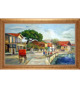 EV İŞYERİ OFİS İÇİN ALTIN ÇERÇEVELİ PASPARTULU TABLO S586