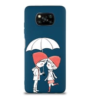 Xiaomi Poco X3 Pro Uyumlu Lansman Kılıf Aşk Tasarımlı İçi Kadife Kapak-Lacivert (Şeffaf)