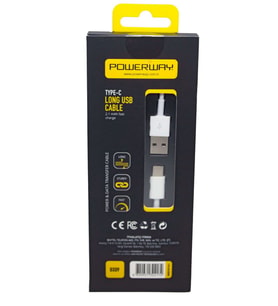 Powerway BX09 USB-C / Type-C 2.0 Amper 2 Metre Şarj ve Data Kablosu