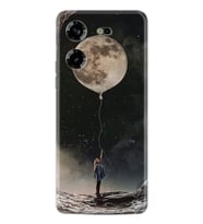 Pova 5 Kılıf Resimli Desenli Baskılı Silikon Moon Baloon 1368