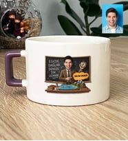 Kişiye Özel Karikatürlü Erkek Öğretmen Lüks Fincan Öğretmenler Günü Hediyesi